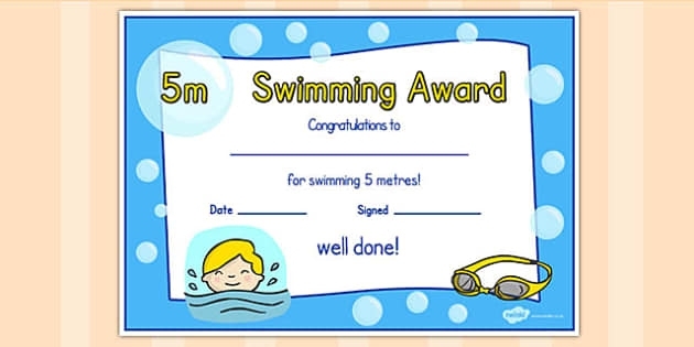5M Swimming Certificate – Swimming, Certificate, 5M, Awards Within Swimming Certificate Templates Free