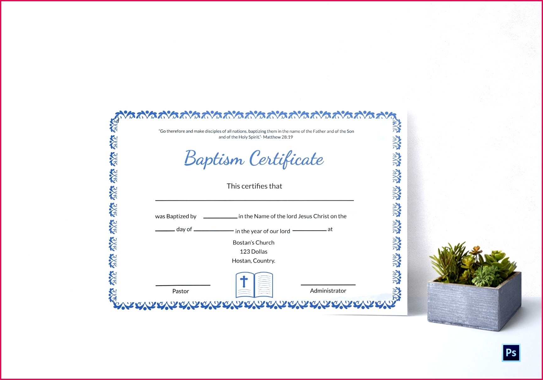 6 Baptism Certificate Templates Word 64746 | Fabtemplatez Within Baptism Certificate Template Word