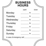 6 Best Printable Office Hours Sign – Printablee Throughout Hours Of Operation Template Microsoft Word
