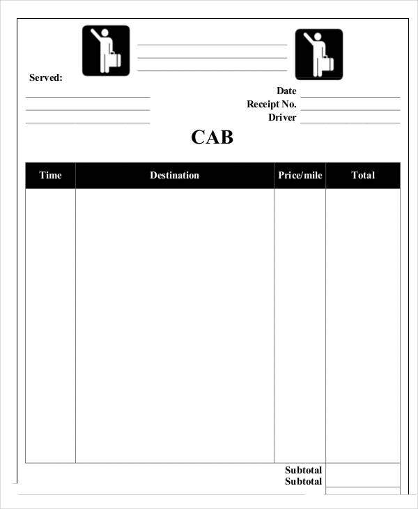 6+ Sample Taxi Receipt Templates – Free Sample, Example Format Download With Regard To Blank Taxi Receipt Template