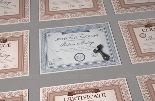 7 Free Certificate Mockups Templates | Utemplates For Mock Certificate Template