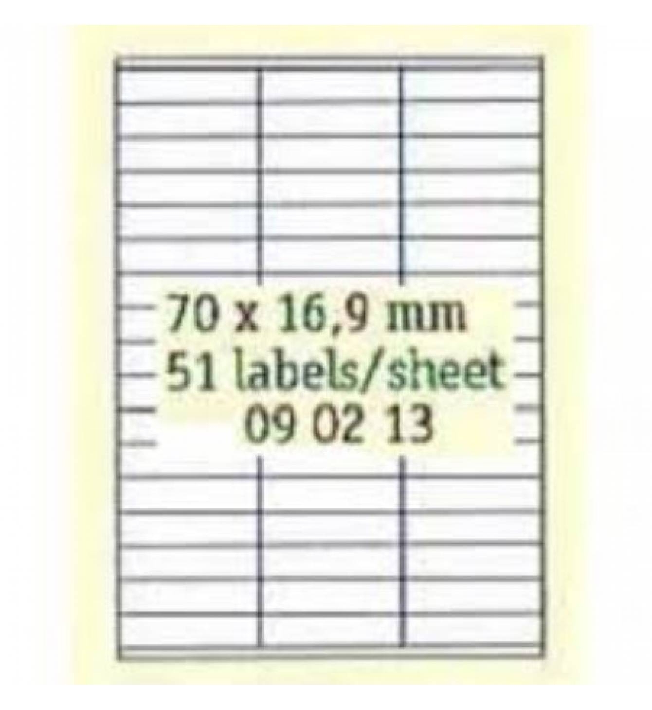 70 X 16.9 Mm Inkjet,Laser,Copier Labels 100 Sheets A4,5100 Stickers.09 With Word Label Template 16 Per Sheet A4