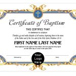 8.5X11 Baptism Certificate Template Edit In Microsoft Word | Etsy Within Baby Christening Certificate Template