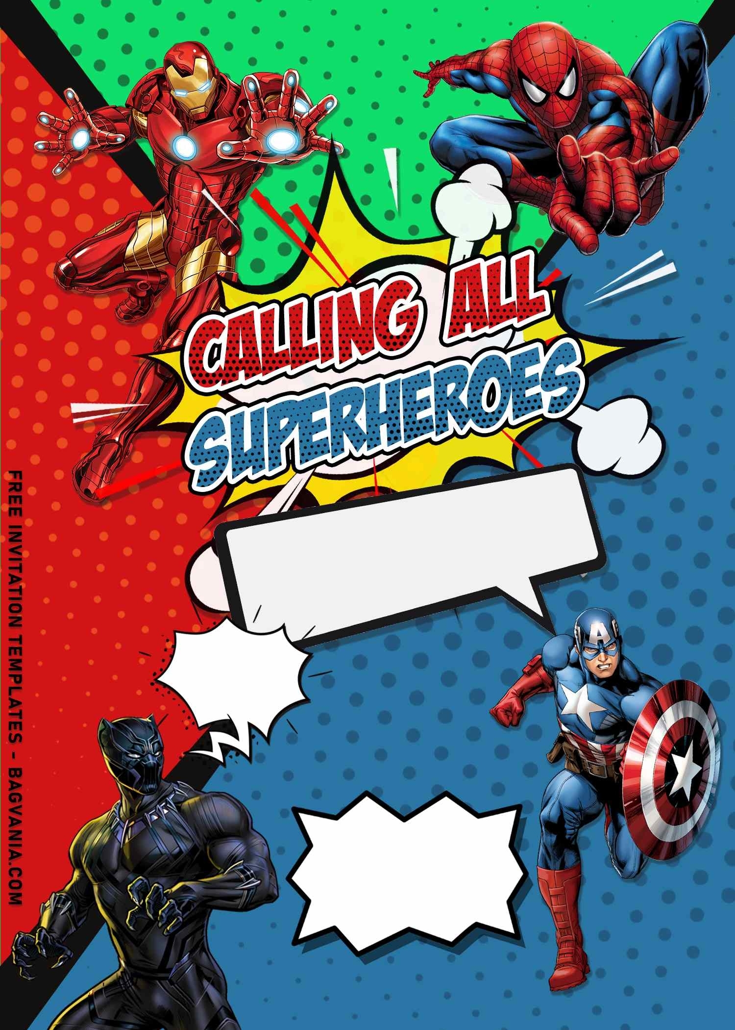 8+ Awesome Avengers Comic Birthday Invitation Templates For Your Kid'S Intended For Avengers Birthday Card Template