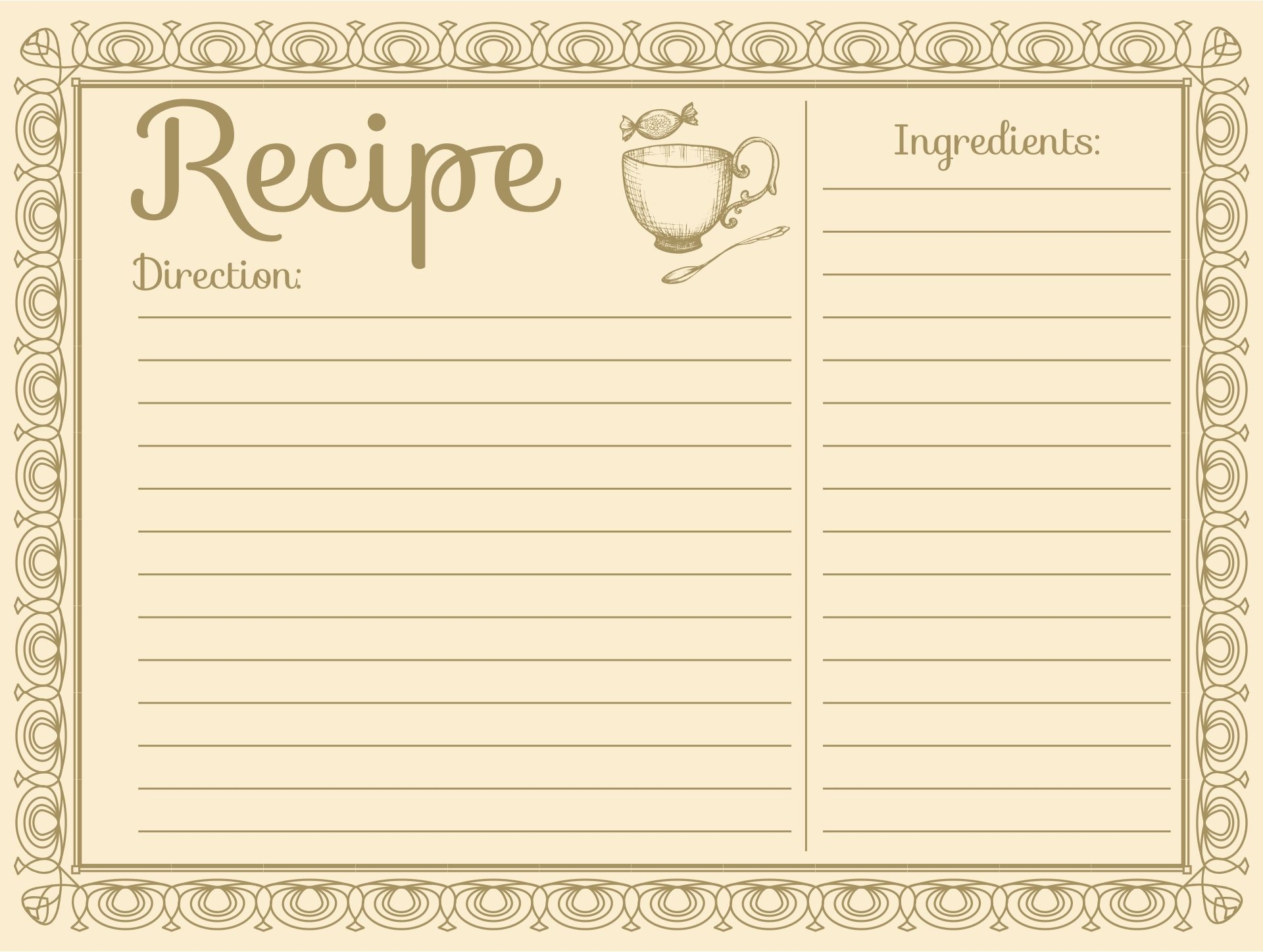 8 Best Printable Vintage Recipe Cards 4X6 - Printablee Within Fillable Recipe Card Template