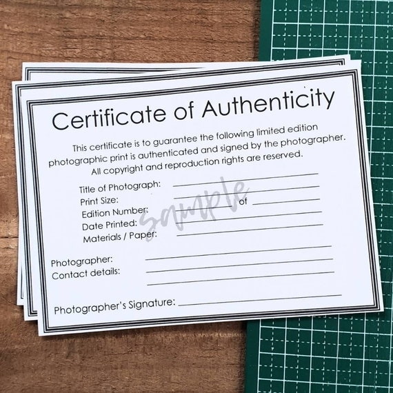 8 Certificate Of Authenticity Art Template - Free Popular Templates Design Within Certificate Of Authenticity Photography Template