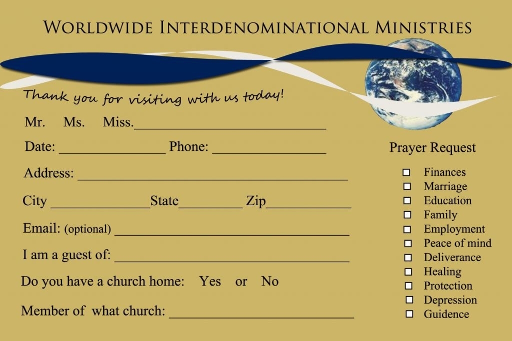 8 Church Connection Card Templates Within Church Visitor Card Template Word