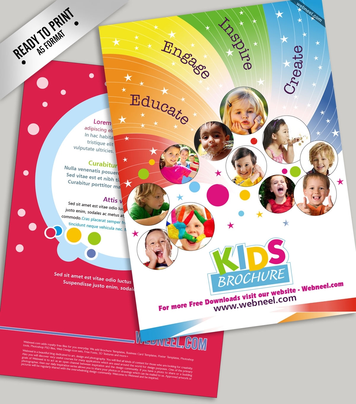 8 Education Kids Colorful Bifold Brochure Template – Freedownload Intended For Student Brochure Template