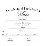 8+ Free Choir Certificate Of Participation Templates – Pdf | Free In Choir Certificate Template