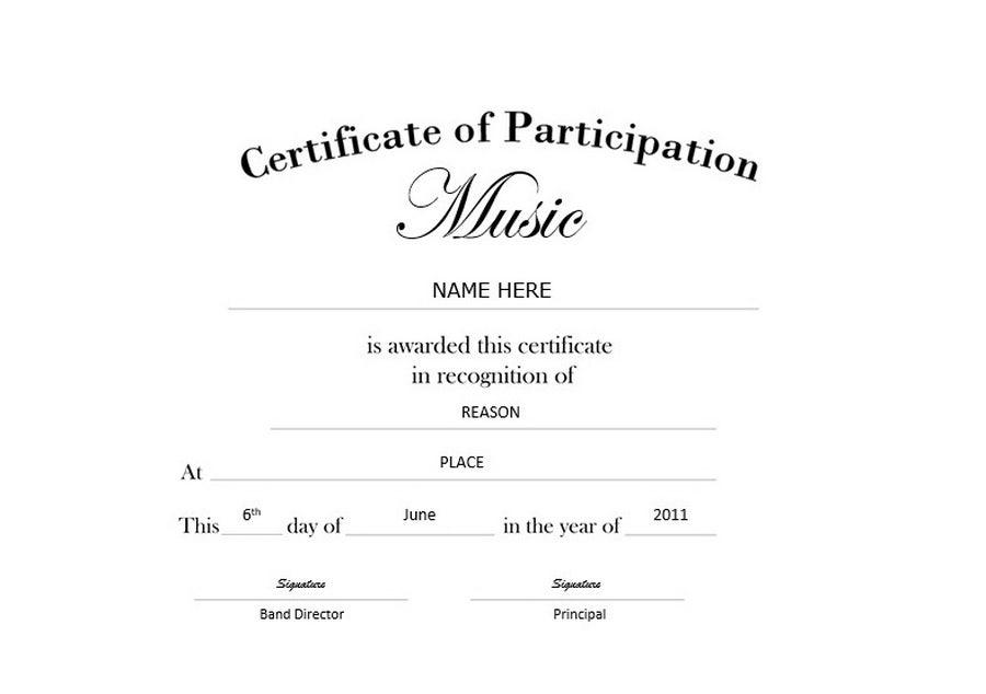 8+ Free Choir Certificate Of Participation Templates – Pdf | Free In Choir Certificate Template