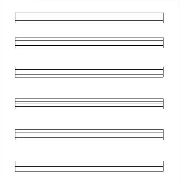 8 Sample Music Paper Templates To Download | Sample Templates Pertaining To Blank Sheet Music Template For Word