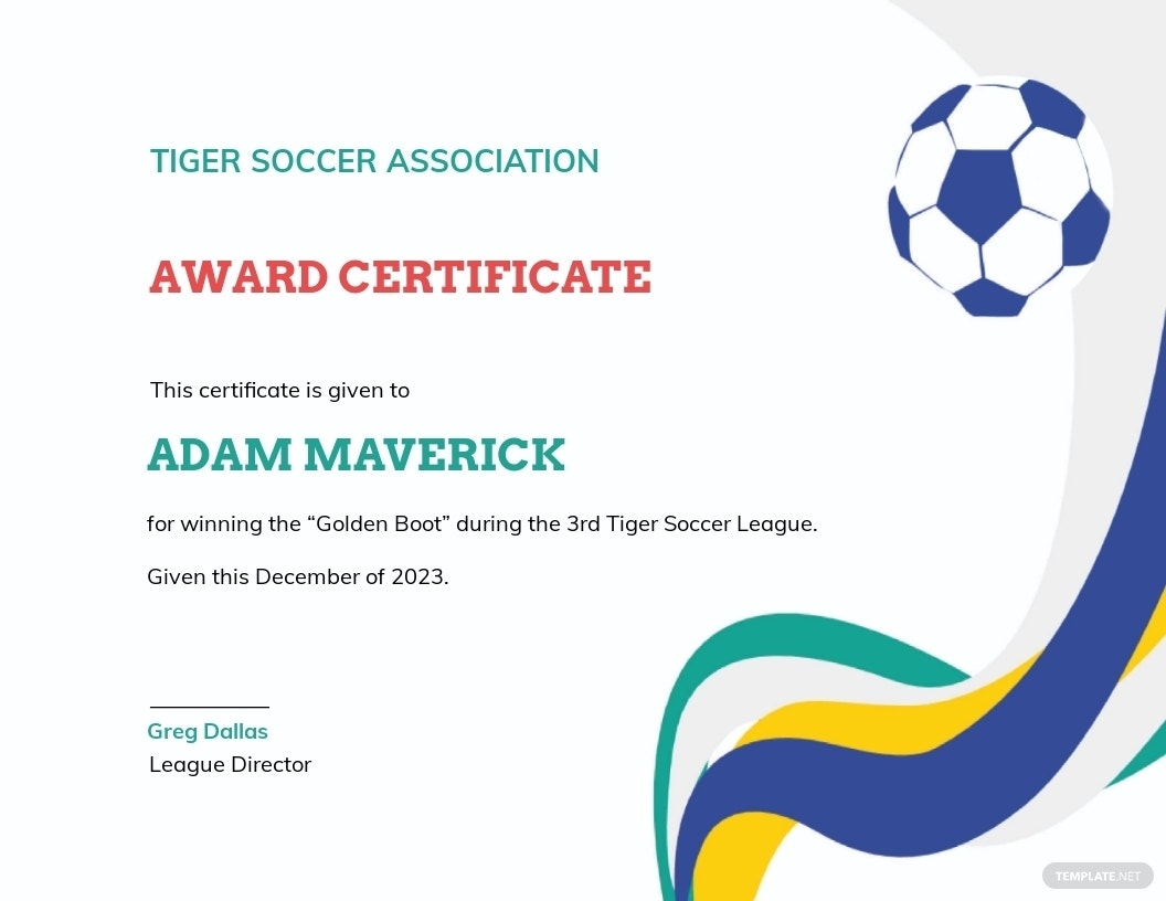 85+ Free Award Certificate Templates [Customize & Download] | Template For Soccer Certificate Template Free