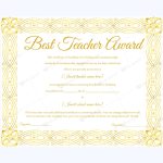 89+ Elegant Award Certificates For Business And School Events Intended For Best Teacher Certificate Templates Free