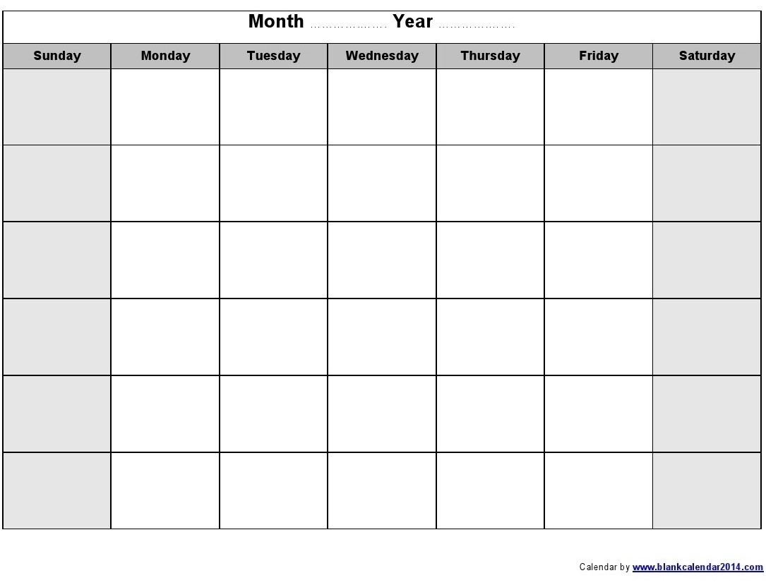 8X11 Printable Blank Calendar | Calendar Template 2022 With Blank Calender Template