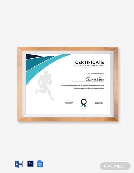 9+ Free Achievement Certificate Templates – Word (Doc) | Psd | Indesign Inside Rugby League Certificate Templates
