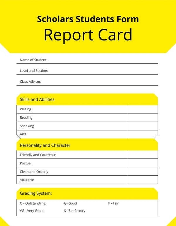 9+ Monthly Student Report Templates - Free Word, Pdf Format Download regarding Student Information Card Template