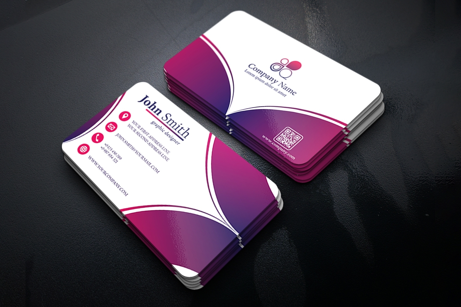 Abstract Business Card Design With 2 Different Colors (153630 Within Designer Visiting Cards Templates