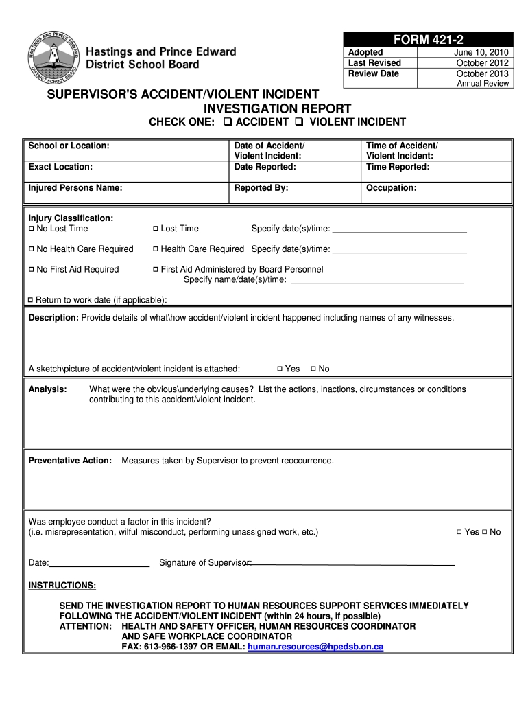 Accident Investigation Report – Fill Online, Printable, Fillable, Blank With Regard To Investigation Report Template Doc
