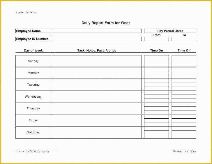 Activity Log Template Excel Free Download Of Employee Daily Report Inside Employee Daily Report Template
