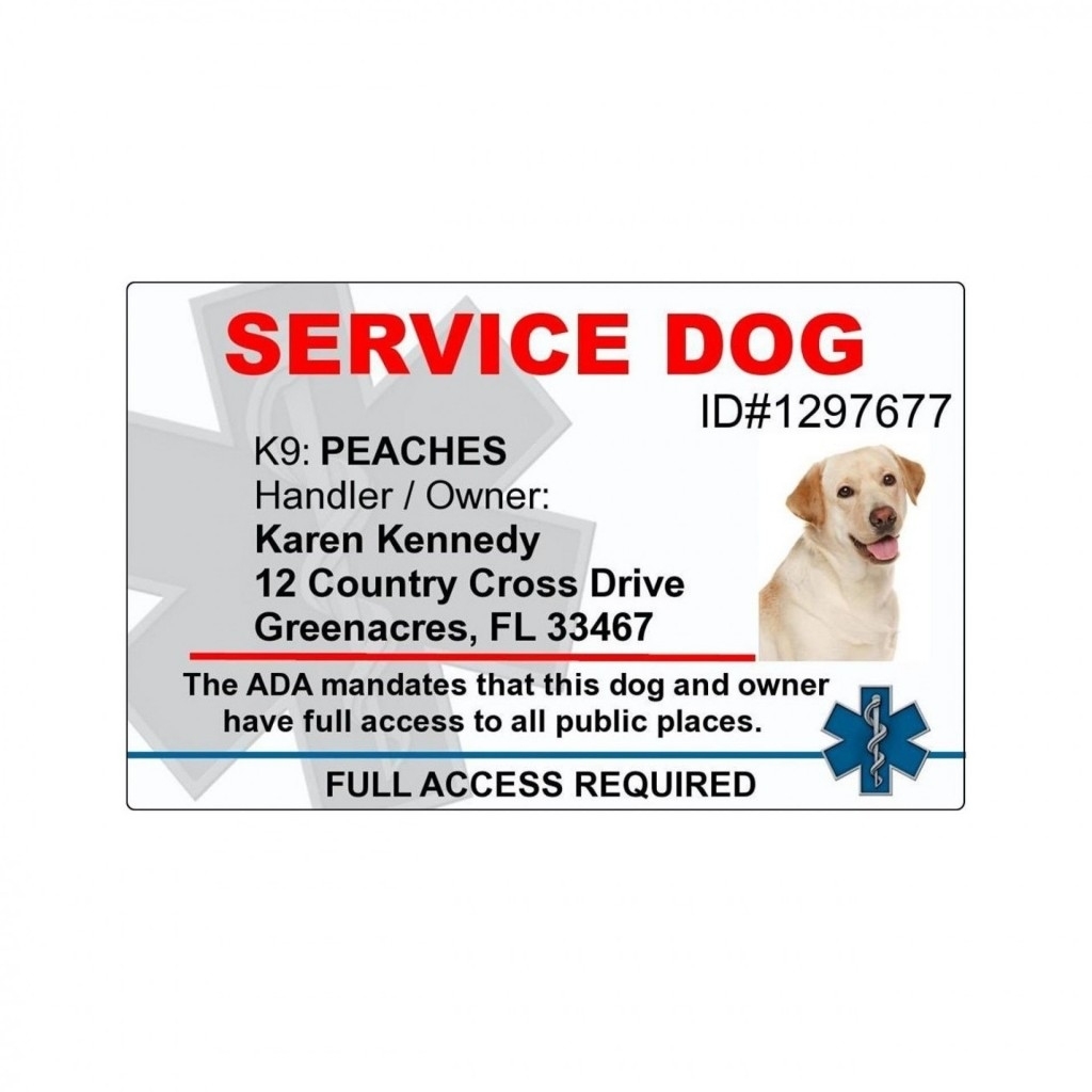 Addictionary In Service Dog Certificate Template