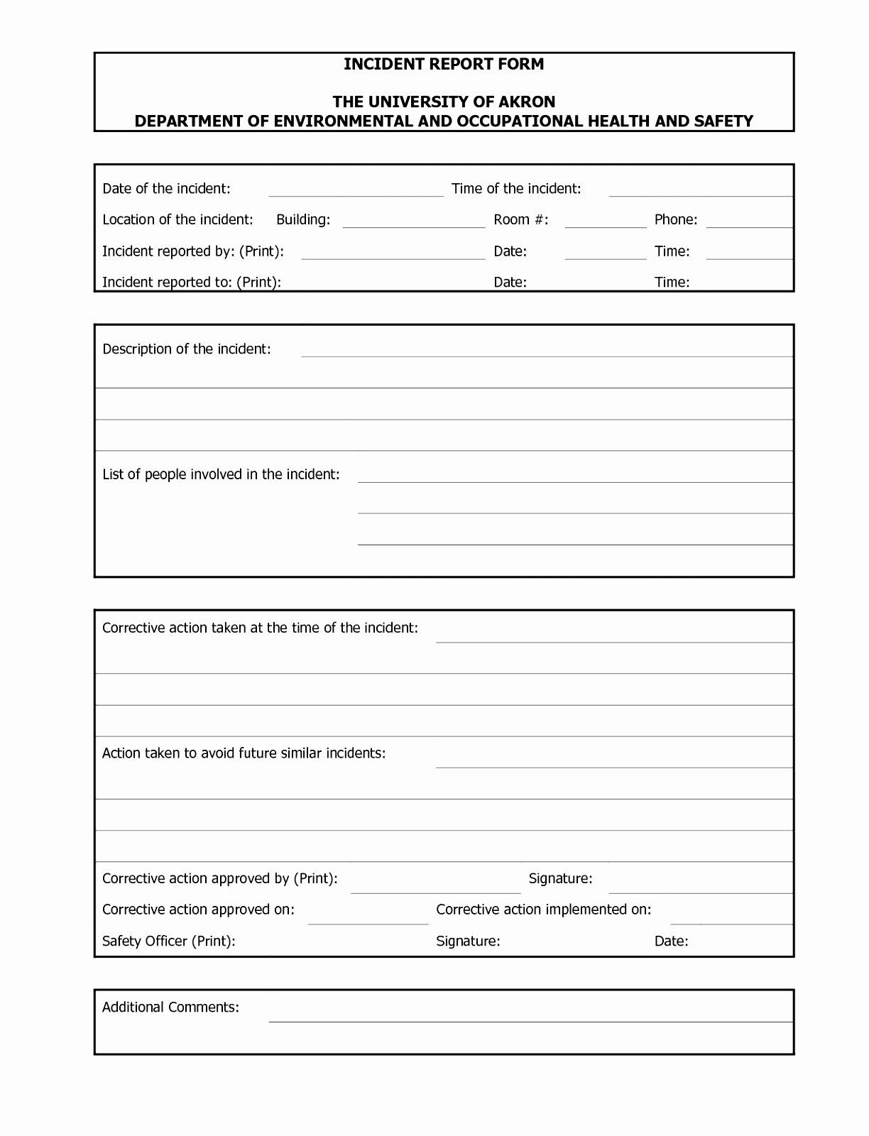 Addictionary inside Accident Report Form Template Uk