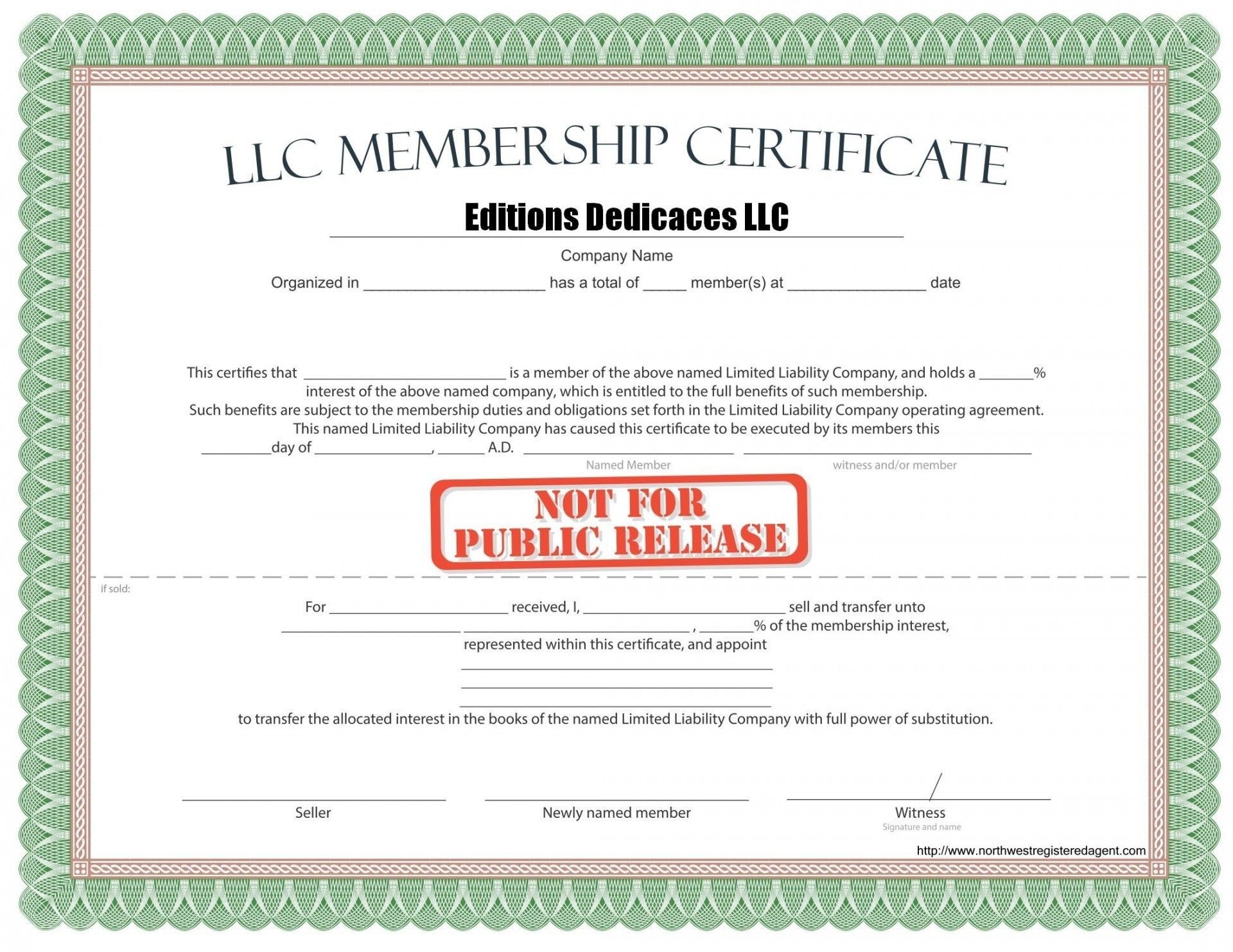 Addictionary Throughout Llc Membership Certificate Template