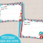 Adorable Dr Seuss Cat In The Hat Inspired Printable Thank You Notes Intended For Blank Cat In The Hat Template