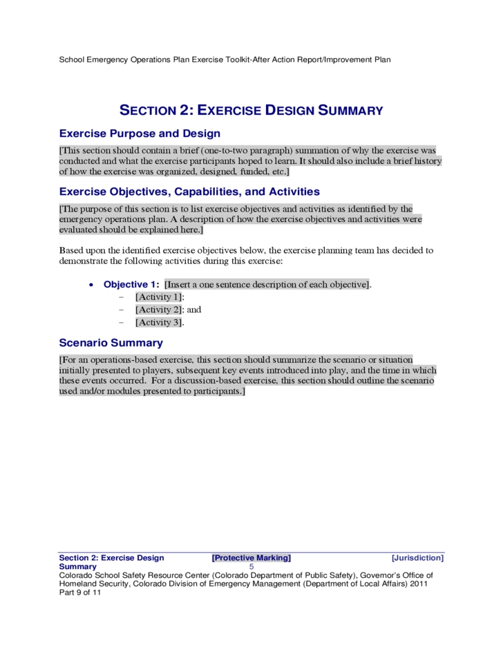 After Action Report And Improvement Plan Template Free Download Within Improvement Report Template