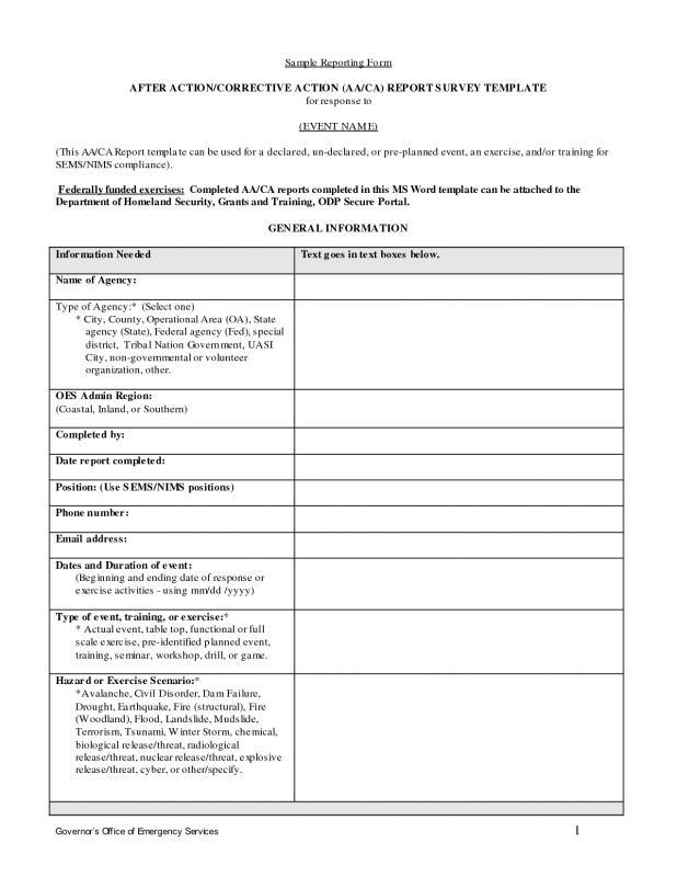 After Action Report Template | Template Business With After Event Report Template