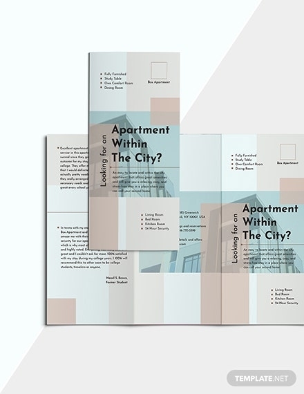Apartment Tri Fold Brochure Template – Illustrator, Indesign, Word For Adobe Indesign Tri Fold Brochure Template