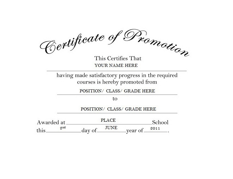 Army Certificate Of Promotion Template In Officer Promotion Certificate Template