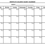 At A Glance Calendar Template | Free Letter Templates With Month At A Glance Blank Calendar Template