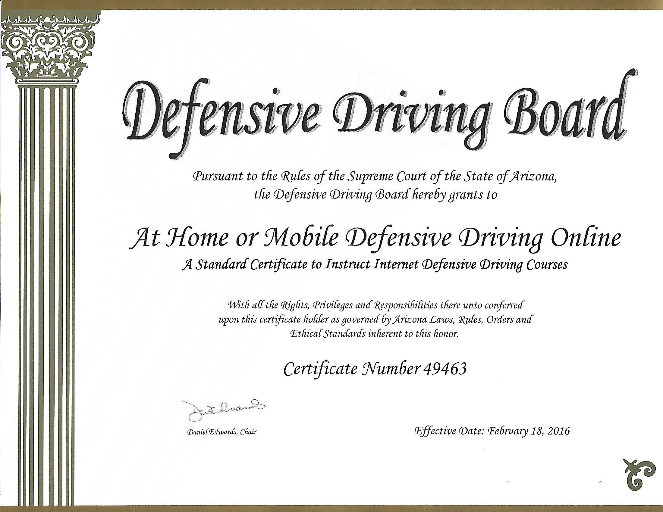 Athomeormobiledefensivedriving – Take Defensive Driving Online In Safe Driving Certificate Template