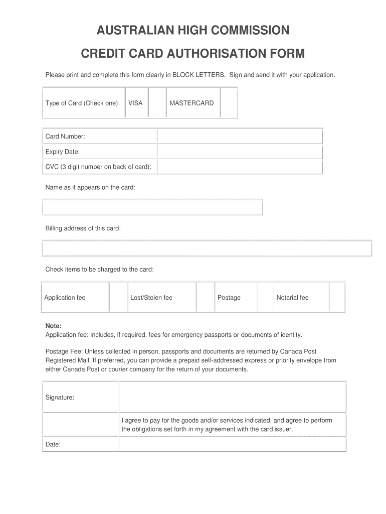 Authorisation Form Australia - Fill Out And Sign Printable Pdf Template Within Credit Card Authorisation Form Template Australia