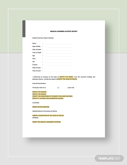 Autopsy Report Template - Templates Example | Templates Example pertaining to Blank Autopsy Report Template