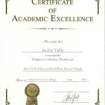 Awards And Certificates – Jacqueline Valle – Professional Portfolio With Free Certificate Of Excellence Template