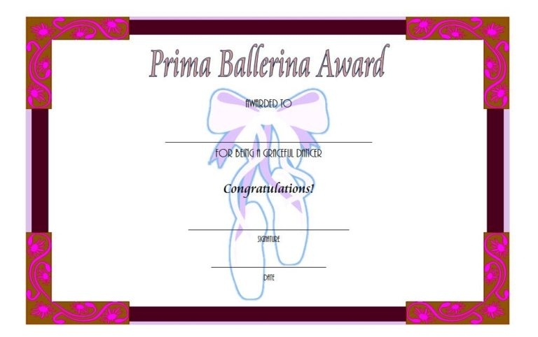 Ballet Certificate Templates [10+ Fancy Designs Free Download] for Dance Certificate Template