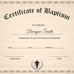 Baptism Certificate Design Template In Psd, Word For Roman Catholic Baptism Certificate Template