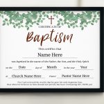 Baptism Certificate Download 11X8.5 Baptism Certificate Edit – Etsy Canada Inside Baptism Certificate Template Download