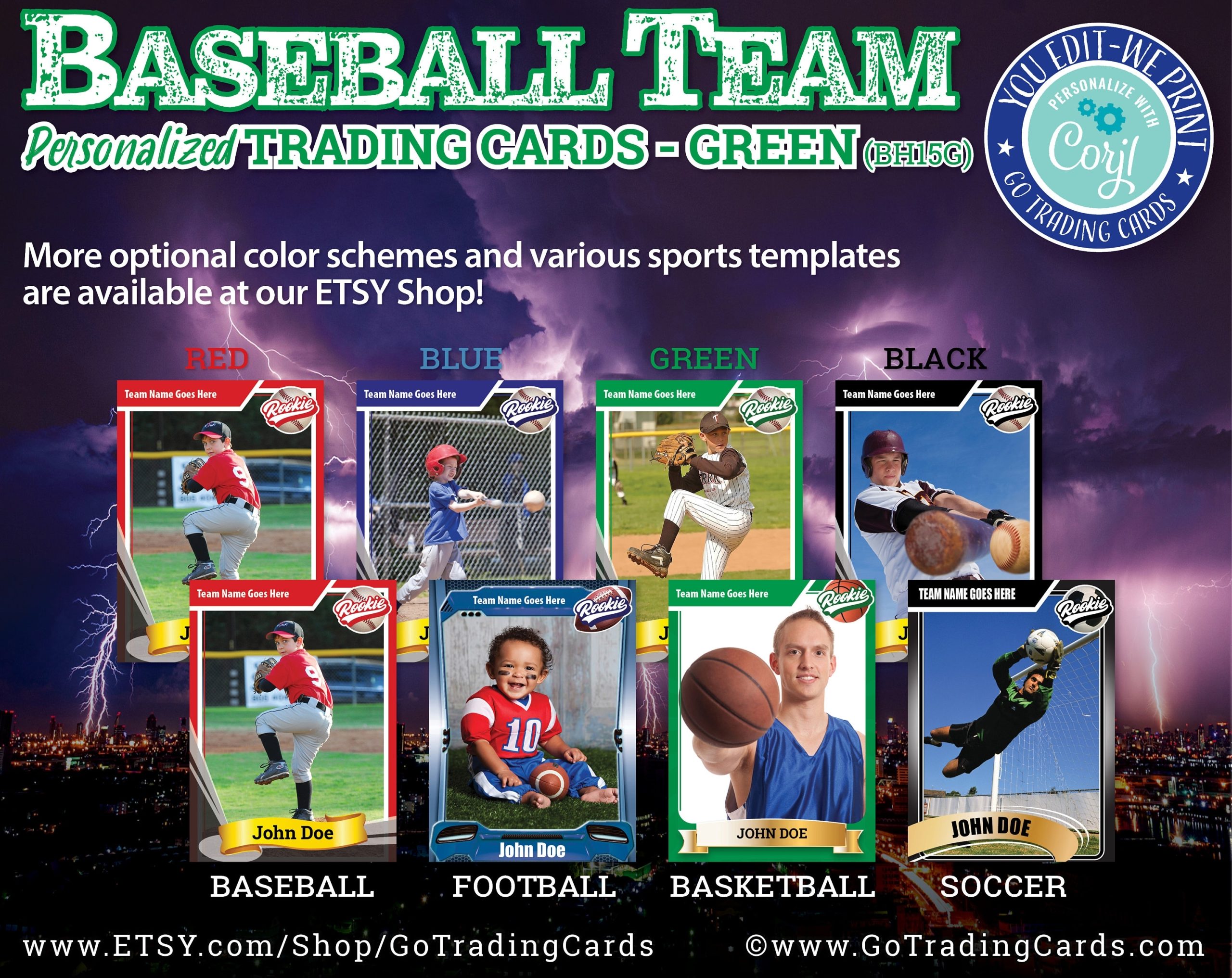 Baseball Team Custom Baseball Trading Card Template Print &amp; | Etsy within Custom Baseball Cards Template