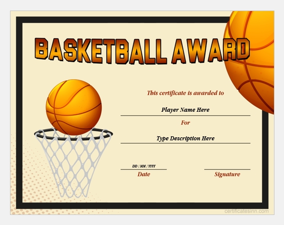 Basketball Award Certificate Templates For Word | Professional Pertaining To Sports Award Certificate Template Word