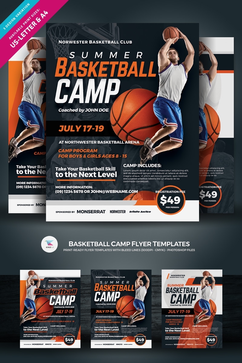 Basketball Camp Flyer - Corporate Identity Template Inside Basketball Camp Brochure Template