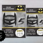 Batman Birthday Party Invitation Template Watercolor Batman | Etsy Within Batman Birthday Card Template
