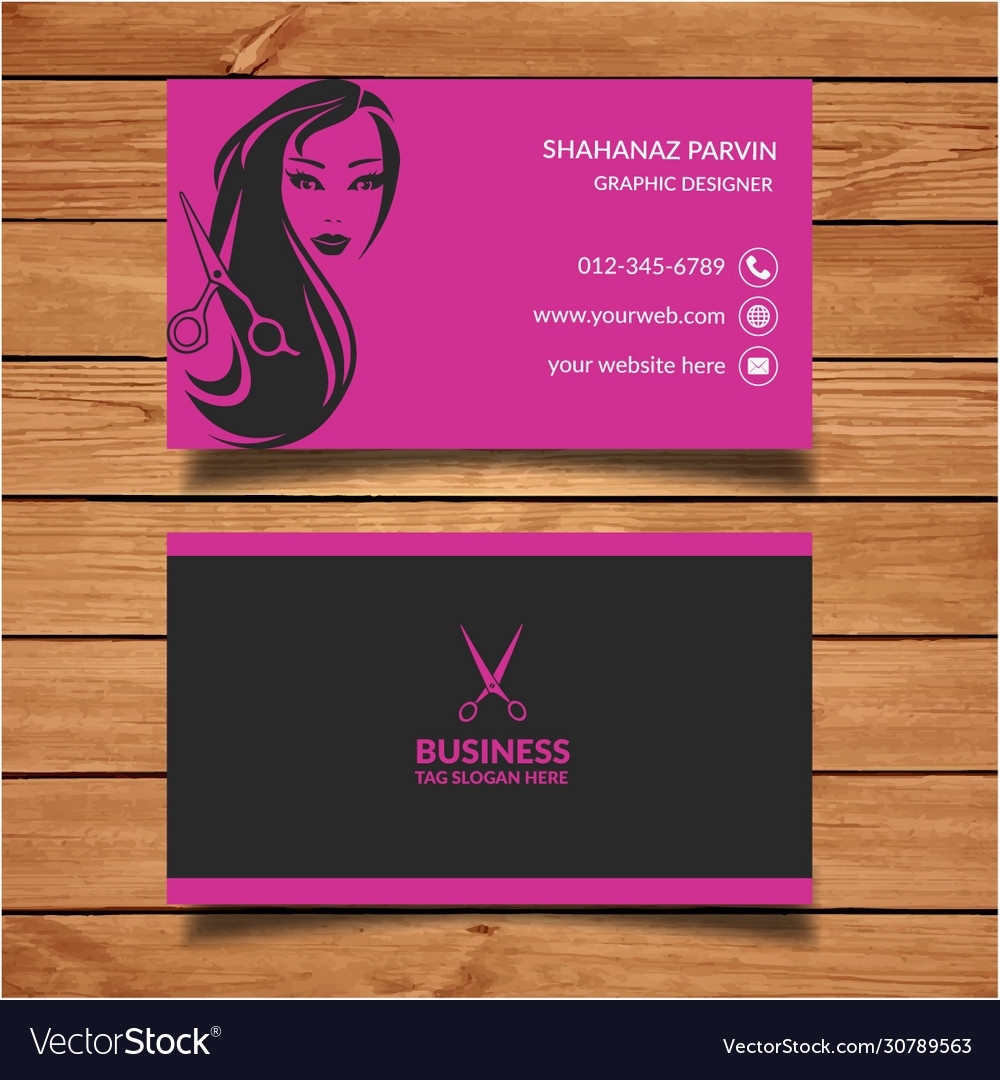 Beauty Salon Business Card Design Templates Vector Image inside Hair Salon Business Card Template