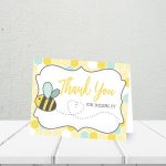 Bee Baby Shower Thank You Card Template Diy Thank You Card | Etsy With Regard To Template For Baby Shower Thank You Cards