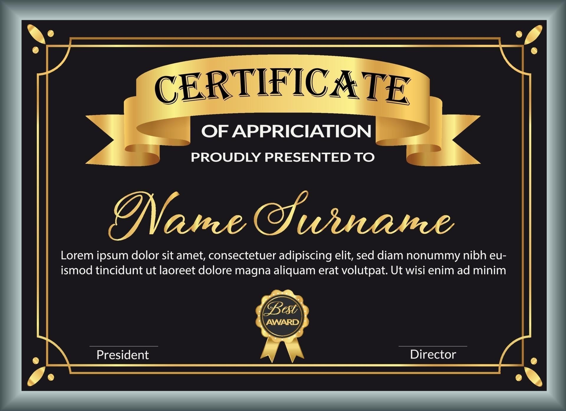 Best Award Certificate Design Template 2326771 Vector Art At Vecteezy In Sales Certificate Template