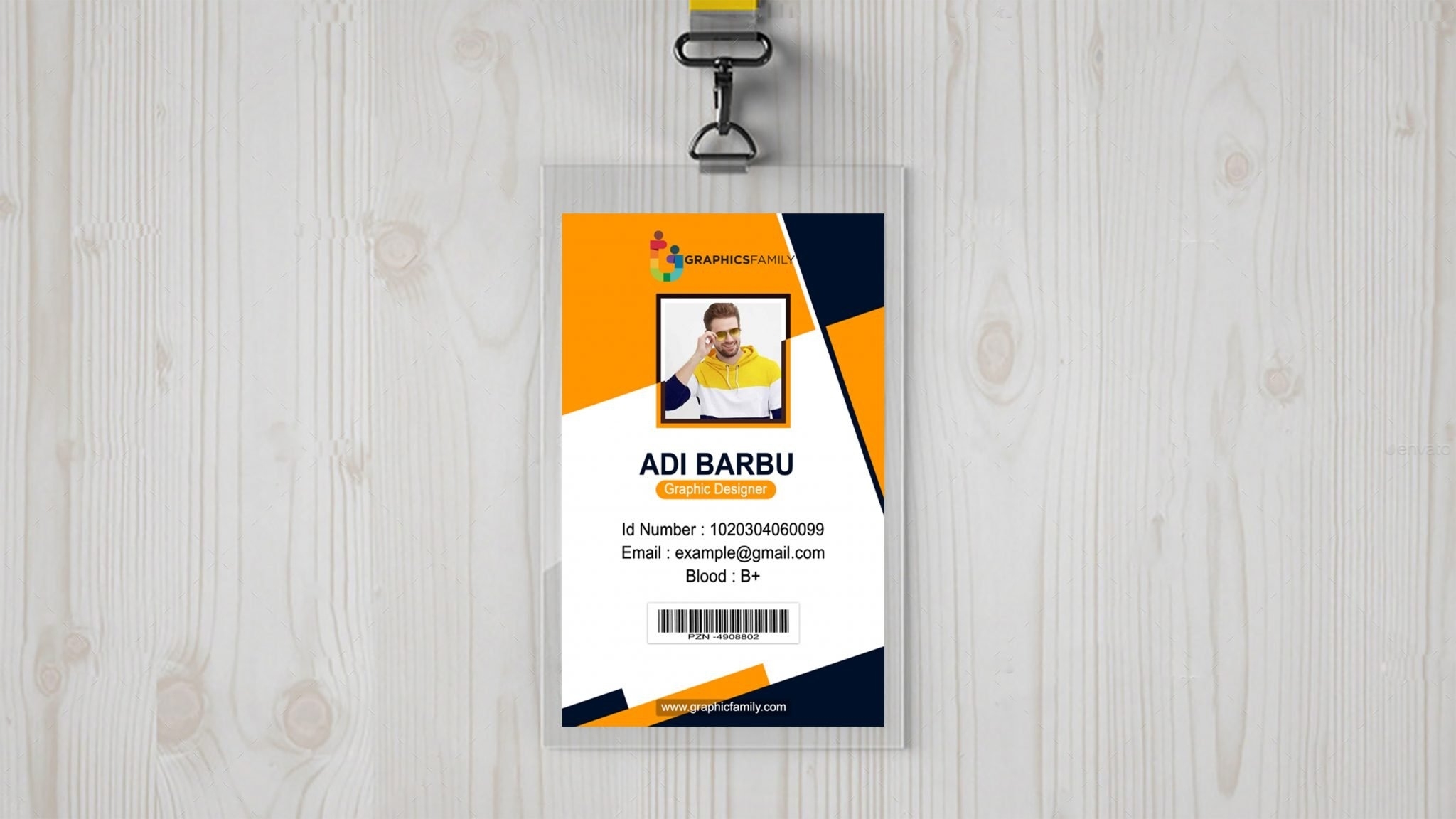 Best Employee Id Card Design Free Psd - Graphicsfamily For Work Id Card Template