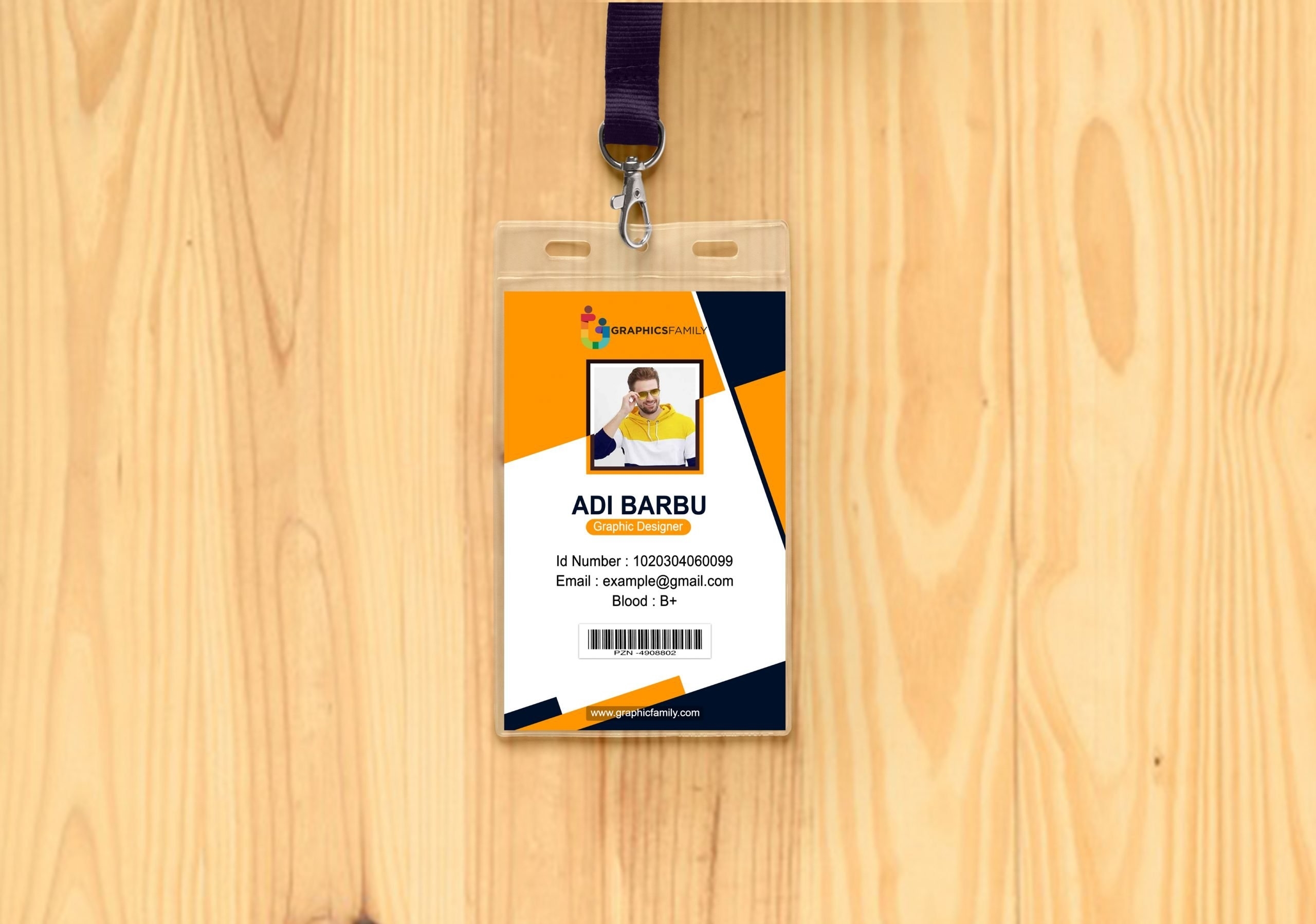 Best Employee Id Card Design Free Psd - Graphicsfamily with regard to Work Id Card Template