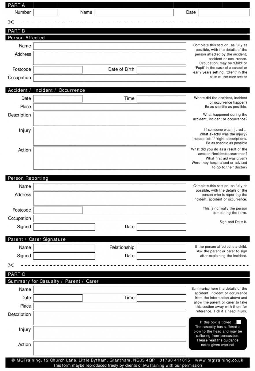 Best First Aid Incident Report Template Word | Stableshvf With First Aid Incident Report Form Template