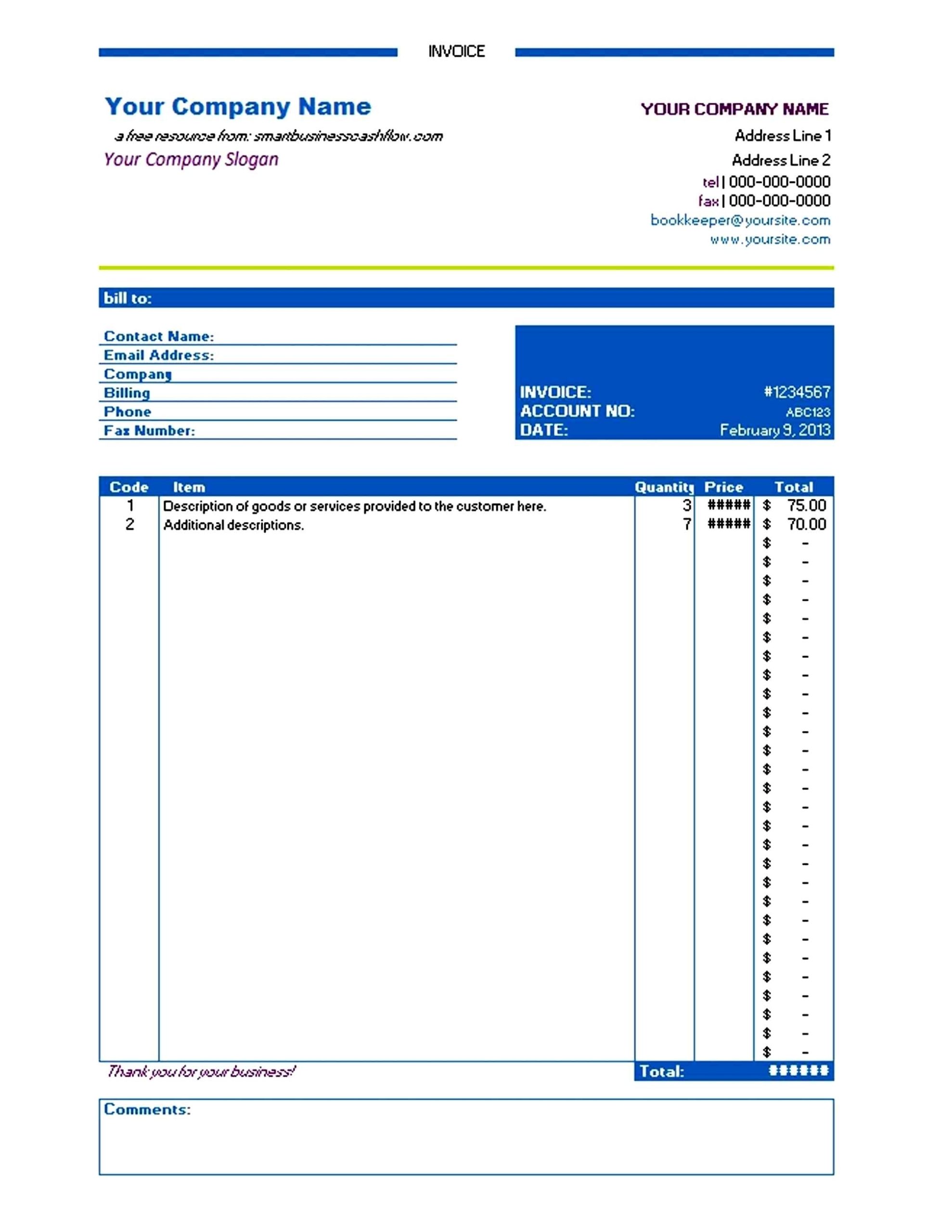 Best Invoice Template * Invoice Template Ideas Intended For Free Downloadable Invoice Template For Word